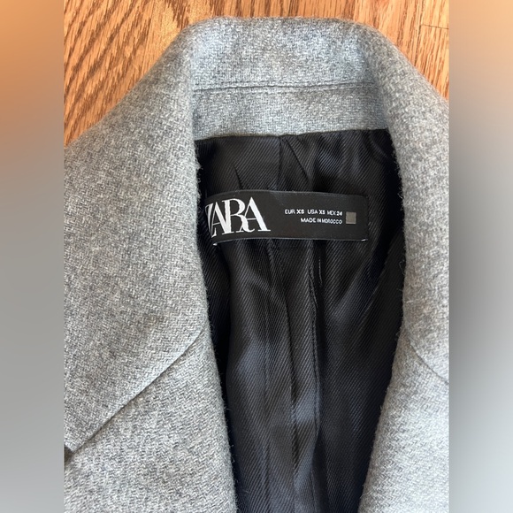 Zara Grey Wool Blend Coat - XS - Picture 2 of 6